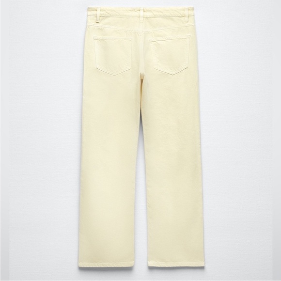 NWT ZARA Mid Rise Patch Pocket Yellow Jeans 2 - Picture 4 of 16